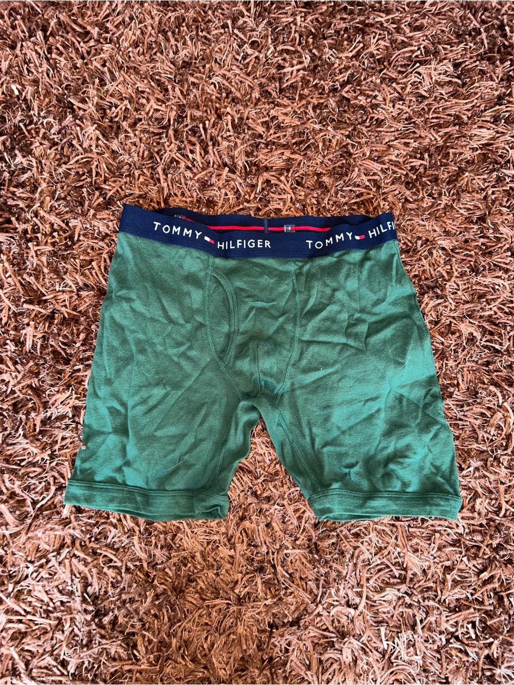 Tommy Hilfiger Green Boxer Briefs with Navy Logo Waistband